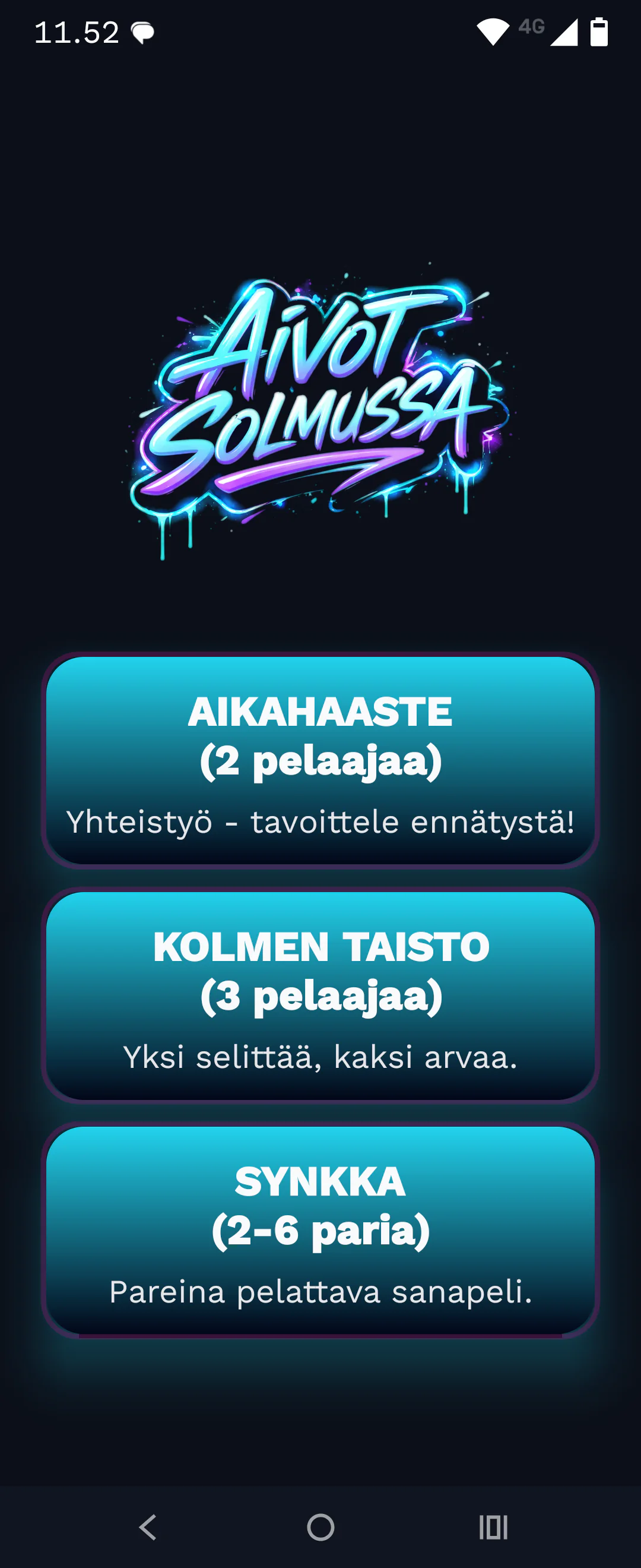 AivotSolmussa-valikko: Aikahaaste, Kolmen taisto ja Synkka